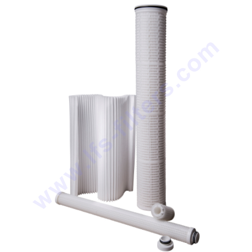 Pleated highflow filter cartridge